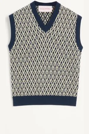 VALENTINO GILET IN LANA CON MOTIVO JACQUARD TOUTE LA V Uomo L