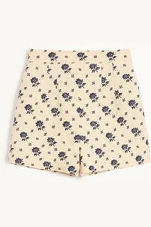 VALENTINO SHORTS IN CREPE COUTURE FIORELLINO BLU PAPIER FLORAL Donna 36
