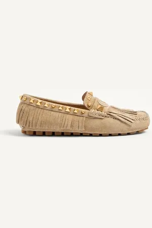 VALENTINO GARAVANI MOCASSINO DRIVER PLASTER CASTER IN CROSTA CON FRANGE Donna 35.5
