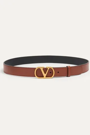 VALENTINO GARAVANI CINTURA VLOGO SIGNATURE IN VITELLO LUCIDO 30 MM Uomo 085
