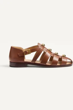 VALENTINO GARAVANI SANDALO FISHERMAN STUDSHIELD IN VITELLO Uomo 39