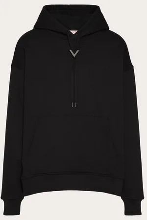 VALENTINO FELPA IN COTONE CON CAPPUCCIO E V DETAIL METALLICA Uomo 3XL