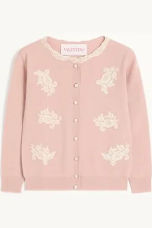 VALENTINO CARDIGAN RICAMATO CON INSERTI IN PIZZO Donna L