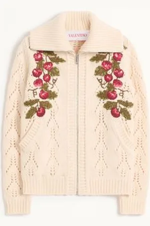 VALENTINO GIACCA DI MAGLIA RICAMATA Donna BETULLA/MULTICOLOR L