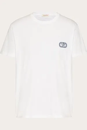VALENTINO T-SHIRT IN COTONE CON PATCH VLOGO SIGNATURE Uomo L