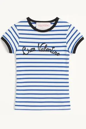 VALENTINO T-SHIRT IN STRIPED COTTON JERSEY Donna L