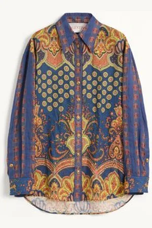 VALENTINO CAMICIA IN LINO PAISLEY MEDAGLIONI VOYAGE IMAGINAIRE Donna 36
