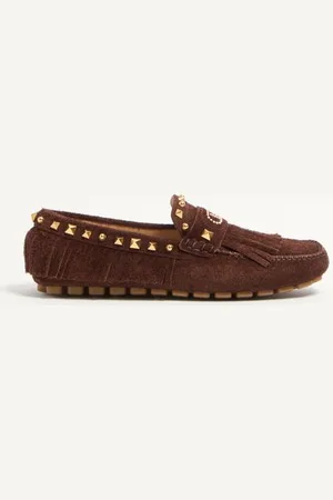 VALENTINO GARAVANI MOCASSINO DRIVER FASTAWAY IN CROSTA CON FRANGE Uomo 39