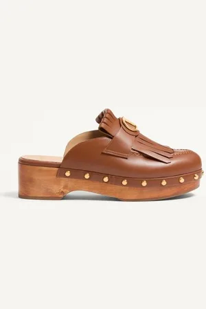 VALENTINO GARAVANI ZOCCOLO VLOGO SIGNATURE IN VITELLO CON FRANGE 45MM Donna 35.5
