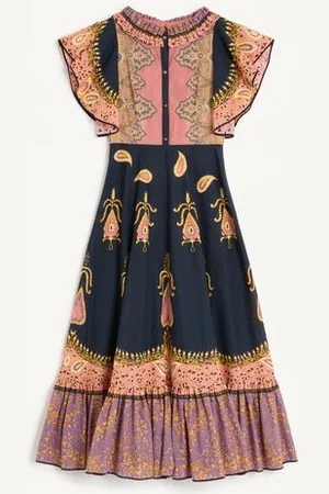 VALENTINO ABITO MIDI IN MUSSOLA COTONE MIX STAMPE Donna 36