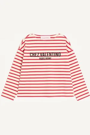 VALENTINO T-SHIRT IN STRIPED COTTON JERSEY Donna L