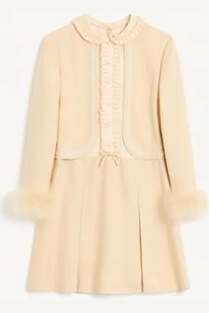 VALENTINO ABITO CORTO IN RUSTIC SILK CON PIUME Donna 36