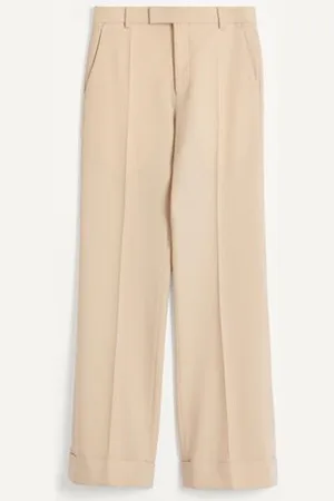 VALENTINO PANTALONE IN GABARDINA DI LANA CON RISVOLTO Uomo 48