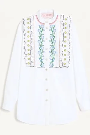 VALENTINO CAMICIA IN COTTON POPELINE RICAMATA Donna 36