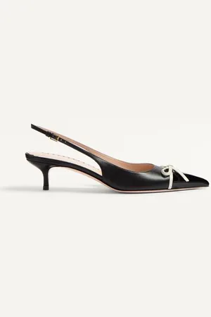 VALENTINO GARAVANI D??COLLET?? SLINGBACK BEPOINTY IN VERNICE E CAPRETTO 45MM Donna 35.5