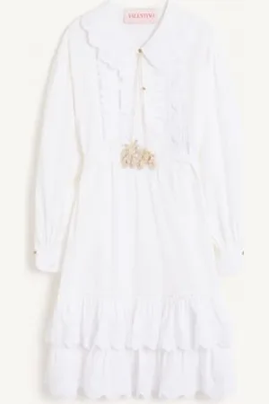 VALENTINO ABITO IN COTONE E LINO RICAMATO Donna 36