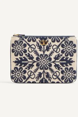 VALENTINO GARAVANI POCHETTE VLOGO SIGNATURE IN TESSUTO JACQUARD CON MOTIVO FLOREALE Donna UNI