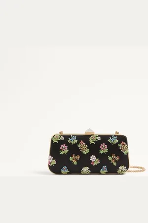 VALENTINO GARAVANI MINAUDIERE CARRY SECRETS RASO CON RICAMO FLOREALE Donna UNI