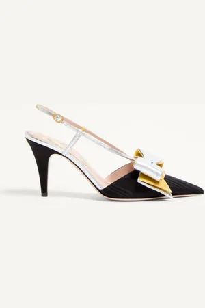 VALENTINO GARAVANI D??COLLET?? SLINGBACK BOWOW IN TESSUTO MOIR?? 85MM Donna 35.5