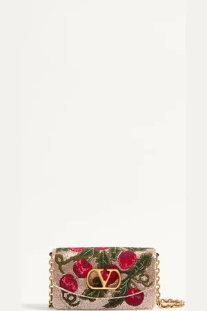 VALENTINO GARAVANI CLUTCH A SPALLA GARAVANI VAIN RICAMATA CON MOTIVO CHERRYFIC Donna UNI
