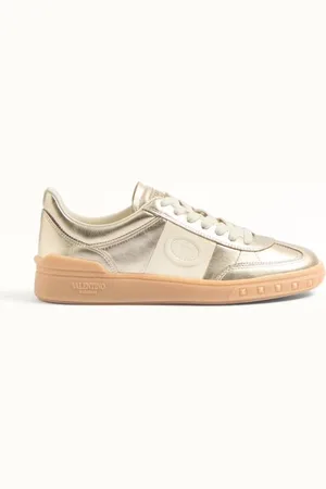 VALENTINO GARAVANI SNEAKER UPVILLAGE IN VITELLO LAMINATO CON BANDA IN VITELLO NAPPATO Donna 35.5