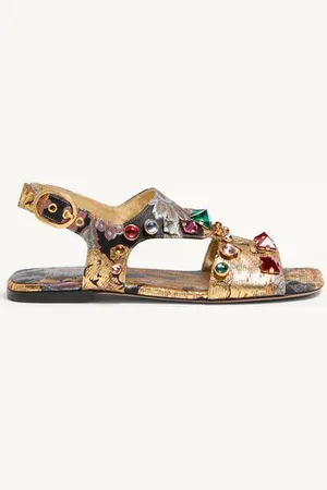 VALENTINO GARAVANI SANDALO INFRADITO PRESHOES IN TESSUTO JACQUARD APRES L