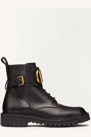 VALENTINO GARAVANI COMBAT BOOT VLOGO SIGNATURE IN VITELLO 35MM Donna 34.5