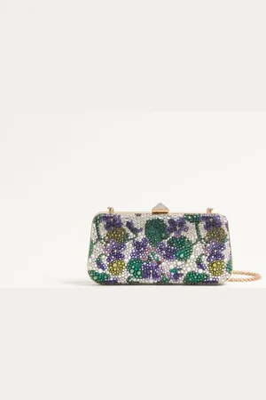 VALENTINO GARAVANI MINAUDIERE CARRY SECRETS CON STRASS MOTIVO FLOREALE Donna UNI