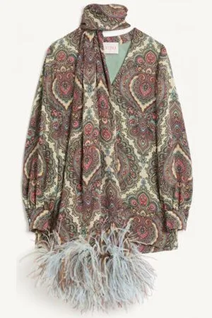 VALENTINO TOP IN GEORGETTE STAMPA CACHEMIRE VOYAGE IMAGINAIRE CON PIUME Donna 36