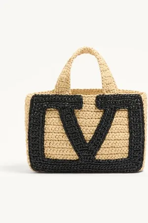 VALENTINO GARAVANI BORSA SHOPPING PICCOLA GARAVANI VIVA SUPERSTAR IN RAFIA Donna UNI