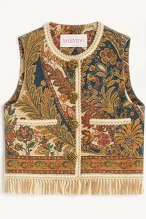 VALENTINO GILET IN CANAPA STAMPA PAISLEY VOYAGE IMAGINAIRE Donna 38