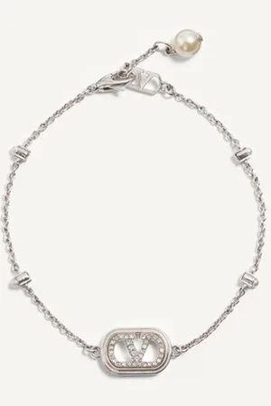 VALENTINO GARAVANI BRACCIALE VLOGO SIGNATURE IN METALLO, PERLE E CRISTALLI SWAROVSKI?? Donna M