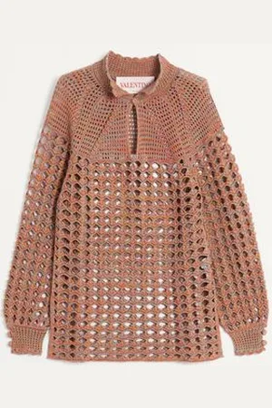VALENTINO MAGLIA IN COTONE E LINO MOULINE
