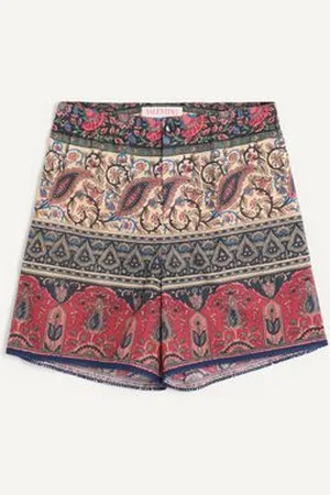 VALENTINO BERMUDA IN MUSSOLA DI COTONE CON STAMPA VOYAGE IMAGINAIRE E BORDI CON PASSAMANERIA Uomo 48