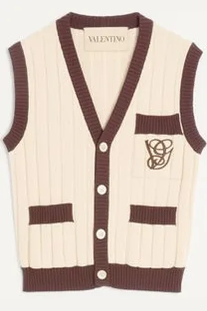 VALENTINO GILET IN COTONE A COSTE CON RICAMO VG Uomo L