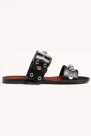 VALENTINO GARAVANI SANDALO SLIDE NELLC??TE IN VITELLO GRANATO Donna 35.5