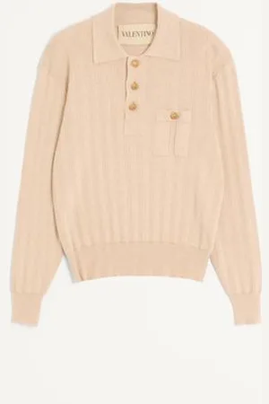 VALENTINO POLO MANICA LUNGA IN COTONE A COSTE Uomo L