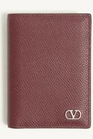 VALENTINO GARAVANI PORTACARTE GARAVANI VLOGO SIGNATURE IN VITELLO GRANATO Uomo UNI