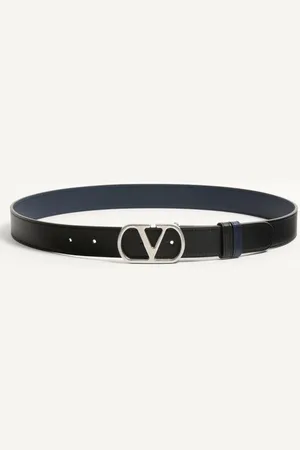 VALENTINO GARAVANI CINTURA REVERSIBILE VLOGO SIGNATURE IN VITELLO LUCIDO 30 MM Uomo 085