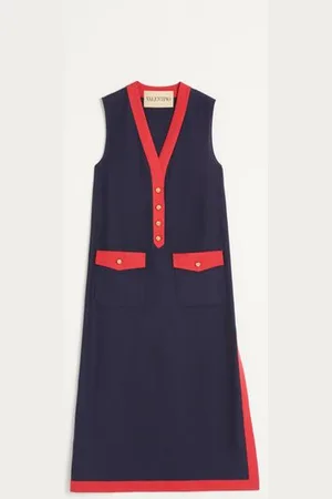 VALENTINO ABITO MIDI IN VISCOSE LINEN Donna 36