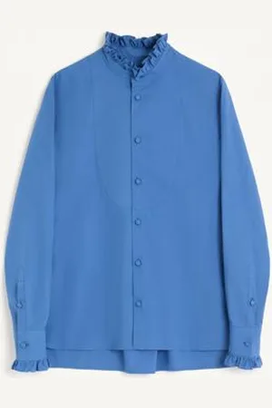 VALENTINO CAMICIA IN POPELINE DI COTONE CON PLASTRON E ROUCHES Uomo 38
