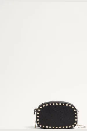 VALENTINO GARAVANI MINI BORSA A TRACOLLA ROCKSTUD IN VITELLO GRANATO Donna UNI