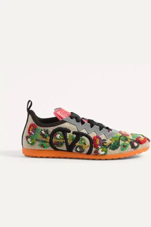 VALENTINO GARAVANI SNEAKER CHROMATHON IN CANVAS CON RICAMO FLOREALE Donna 36.5