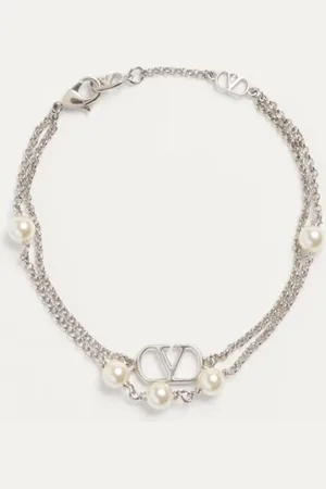 VALENTINO GARAVANI BRACCIALE VLOGO SIGNATURE IN METALLO E PERLE SWAROVSKI?? Donna M