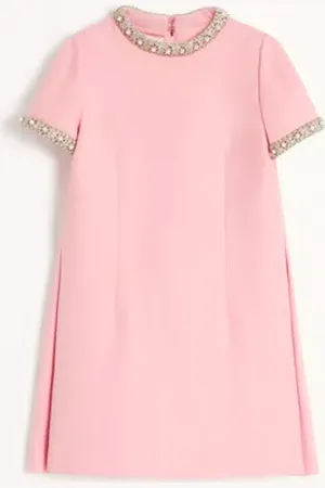 VALENTINO ABITO CORTO IN CREPE COUTURE RICAMATO Donna 36