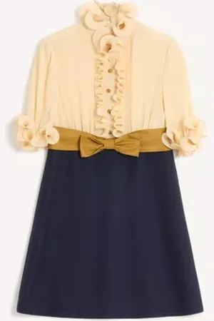 VALENTINO ABITO CORTO IN CREPE DE CHINE E VISCOSA Donna 36