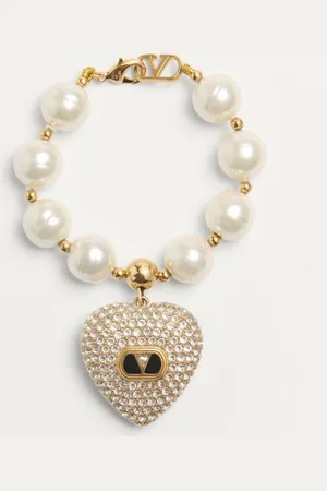 VALENTINO GARAVANI BRACCIALE COEUR ROYAL IN METALLO, SMALTO, PERLA E CRISTALLI SWAROVSKI?? Donna M
