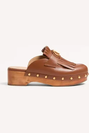 VALENTINO GARAVANI ZOCCOLO VLOGO SIGNATURE IN VITELLO CON FRANGE 45MM Donna 35.5