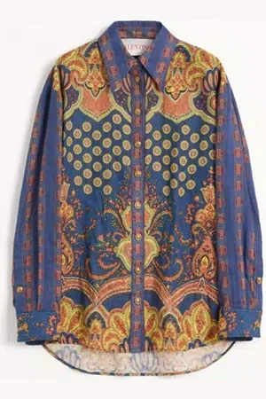 VALENTINO CAMICIA IN LINO PAISLEY MEDAGLIONI VOYAGE IMAGINAIRE Donna 36