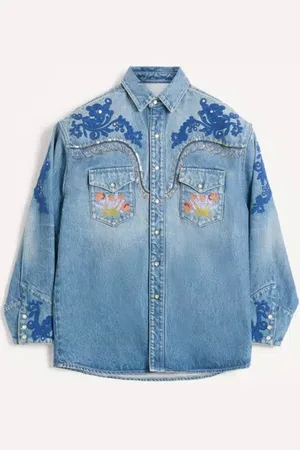 VALENTINO CAMICIA IN CON RICAMI E PERLINE Uomo 48